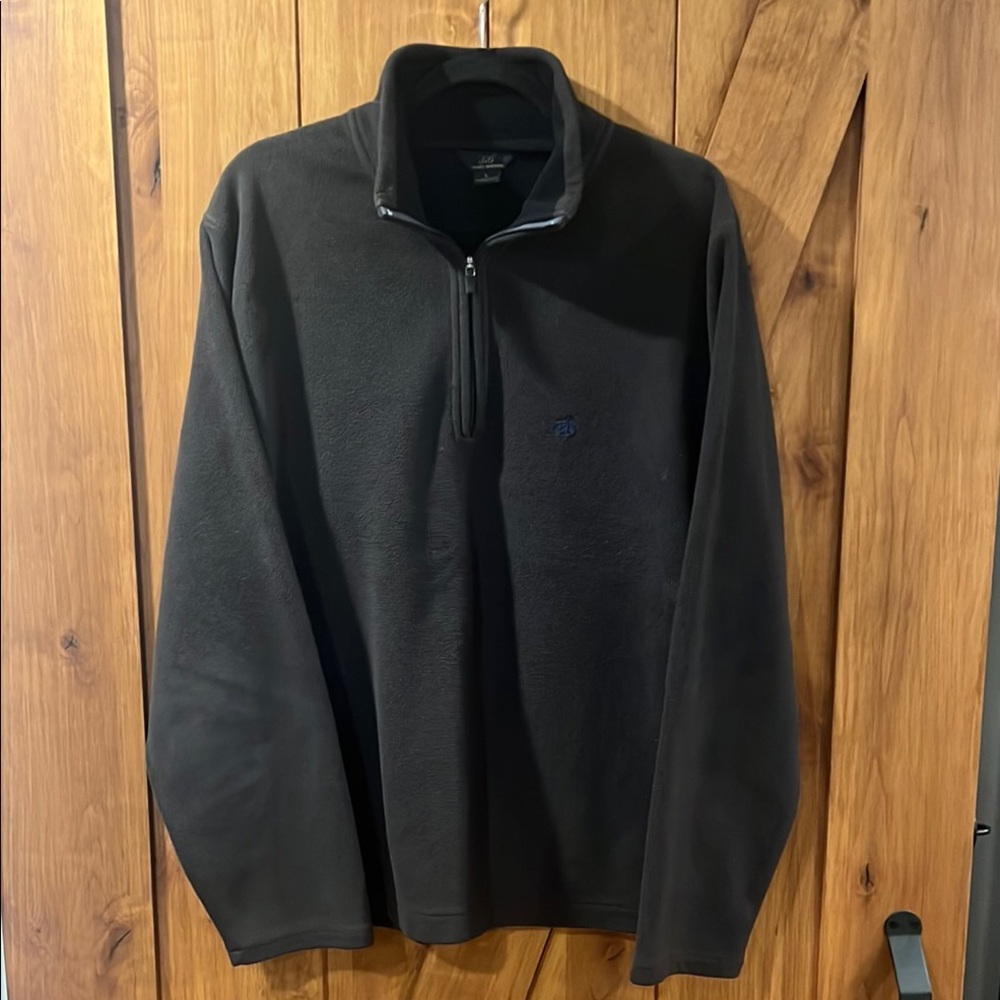 Brooks Brothers Black Zip Up Sweater with High Collar